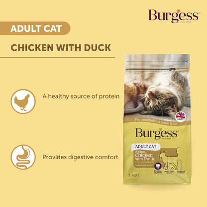 Burgess Adult Cat Complete Chicken & Duck Dry Food