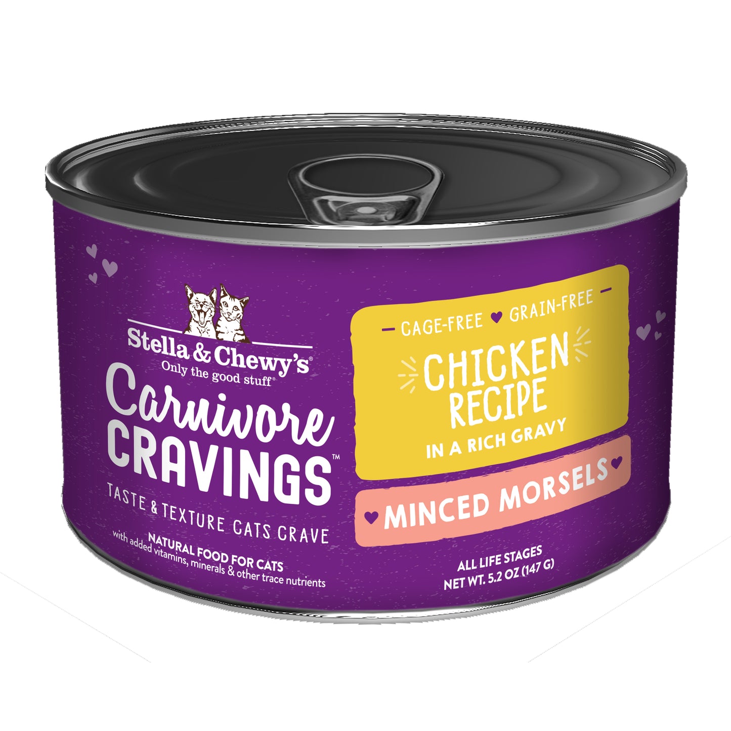 Stella & Chewy’s Carnivore Cravings Minced Morsels Chicken & Tuna in Gravy Cat Food 5.2oz