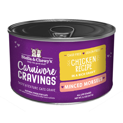 Stella & Chewy’s Carnivore Cravings Minced Morsels Chicken & Tuna in Gravy Cat Food 5.2oz
