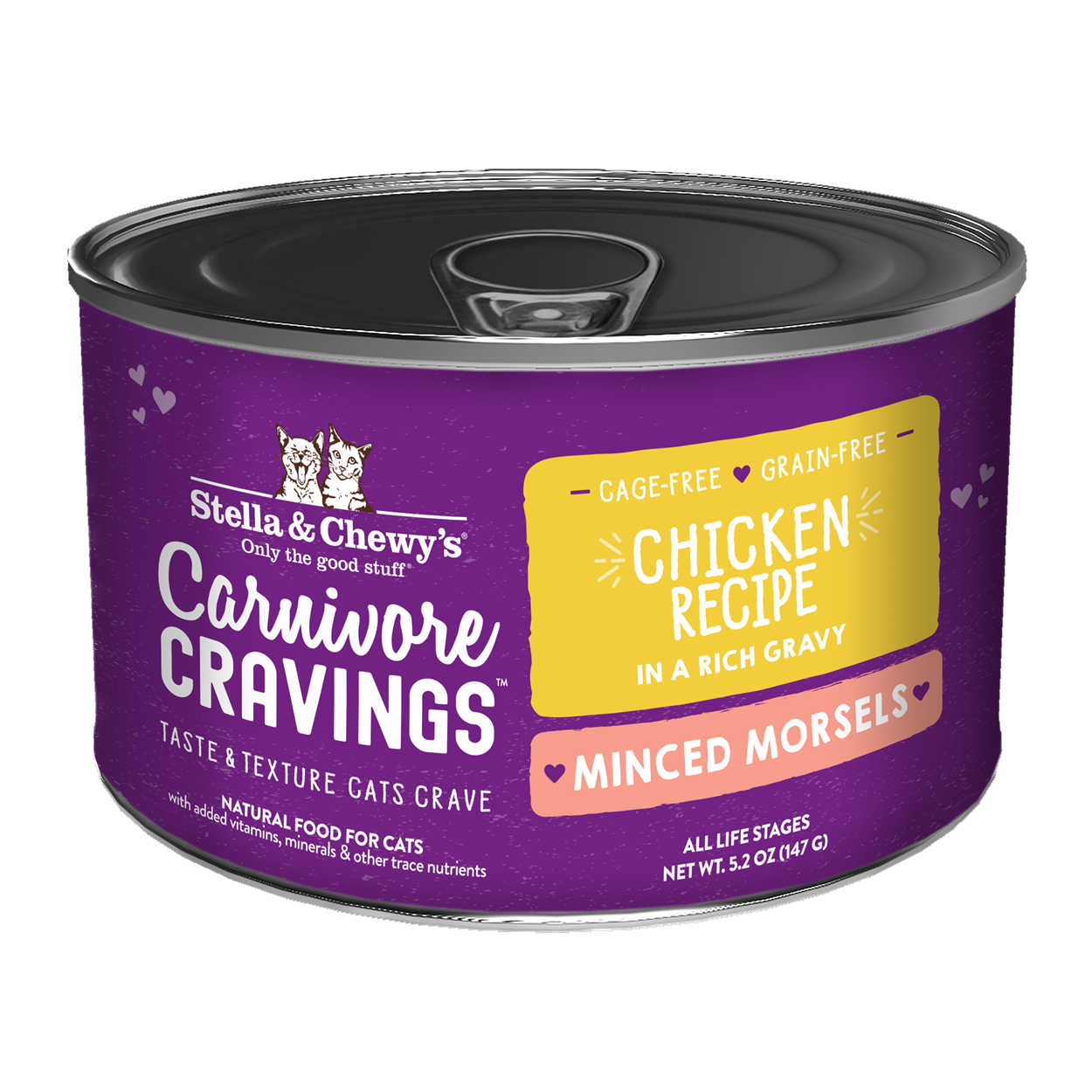 Stella & Chewy’s Carnivore Cravings Minced Morsels Chicken & Tuna in Gravy Cat Food 5.2oz