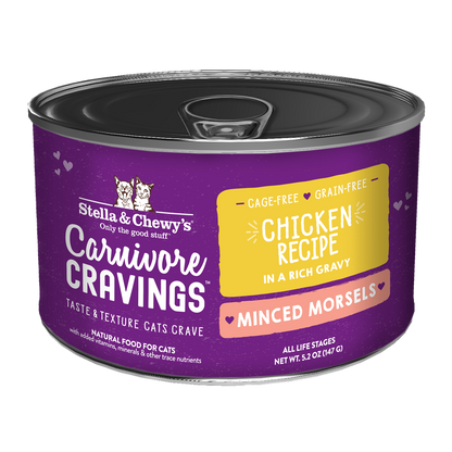 Stella & Chewy’s Carnivore Cravings Minced Morsels Chicken & Tuna in Gravy Cat Food 5.2oz