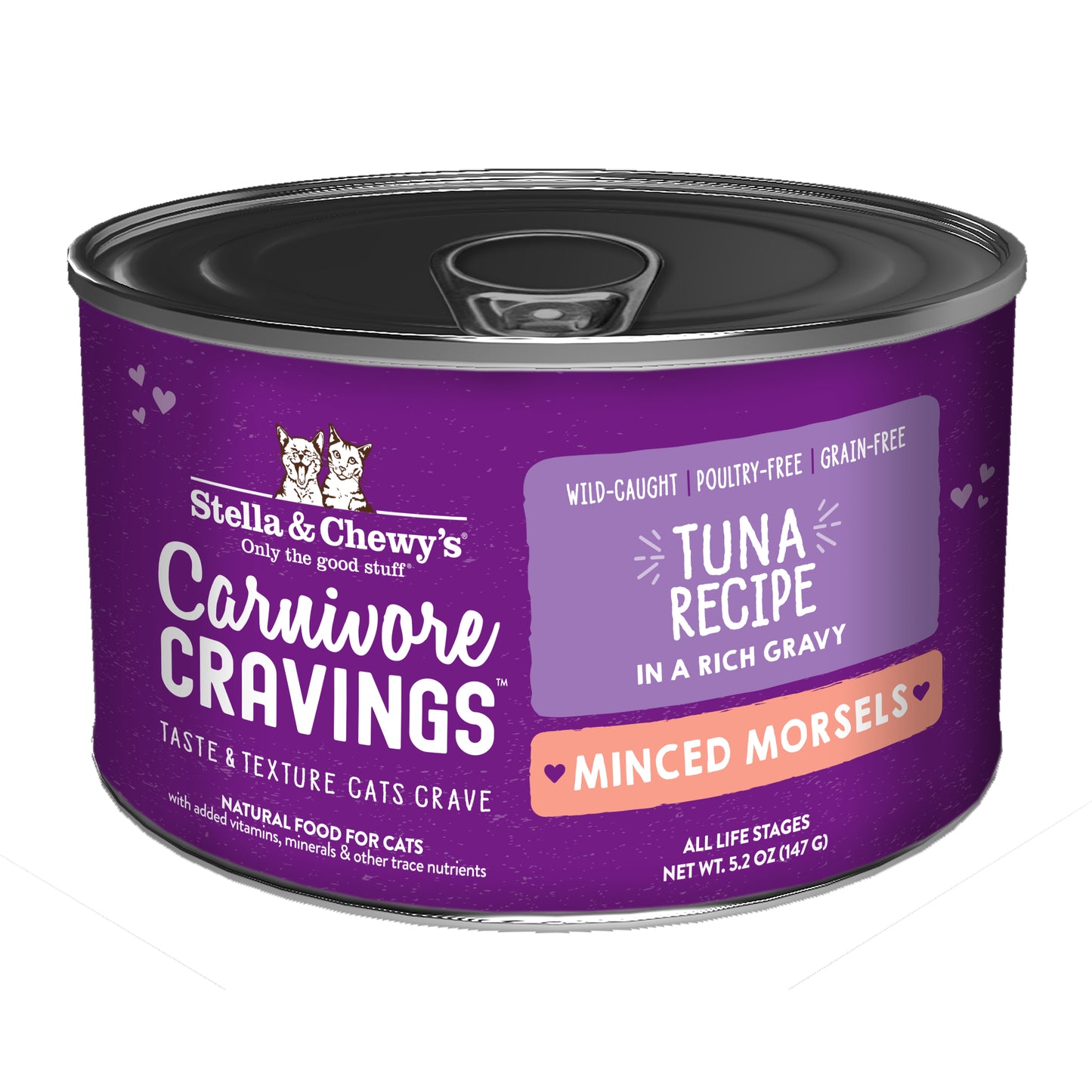 Stella & Chewy’s Carnivore Cravings Minced Morsels Tuna in Gravy Cat Food 5.2oz