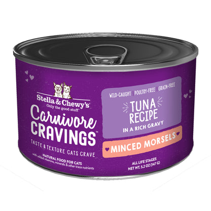 Stella & Chewy’s Carnivore Cravings Minced Morsels Tuna in Gravy Cat Food 5.2oz