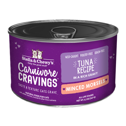 Stella & Chewy’s Carnivore Cravings Minced Morsels Tuna in Gravy Cat Food 5.2oz