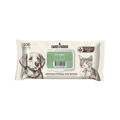 Care For The Good Antibacterial Pet Wipes For Cats & Dogs 100pcs – Alcohol-Free, Aloe & Vitamin E