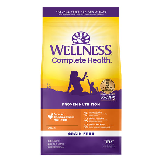 Wellness Complete Health Grain Free Deboned Chicken Adult Dry Cat Food 11.5lb