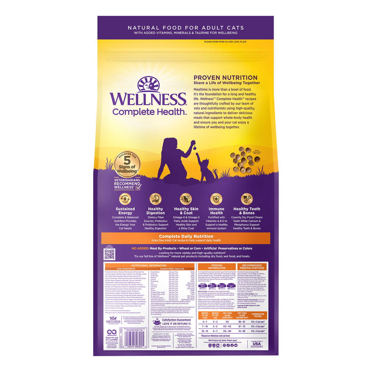 Wellness Complete Health Grain Free Deboned Chicken Adult Dry Cat Food 11.5lb