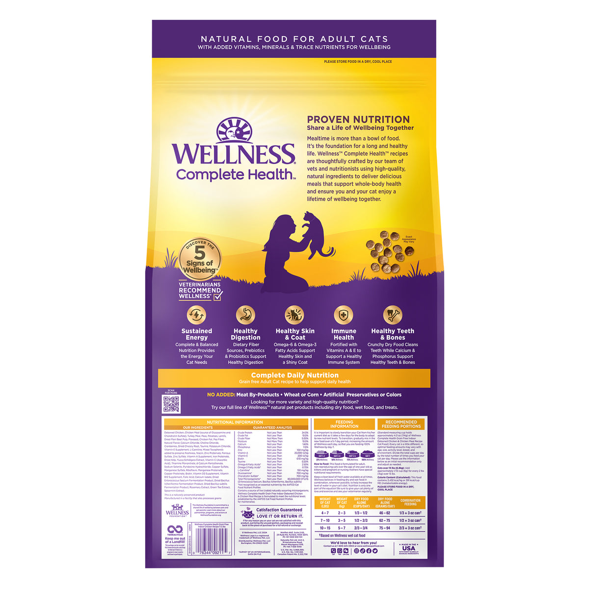 Wellness Complete Health Grain Free Indoor Deboned Chicken Adult Dry Cat Food 11.5lb