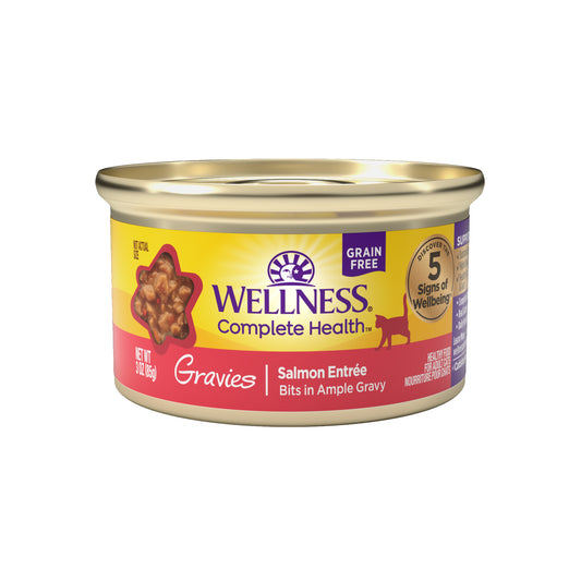 Wellness Complete Health Gravies Salmon Entree Grain Free Canned Cat Food 3oz