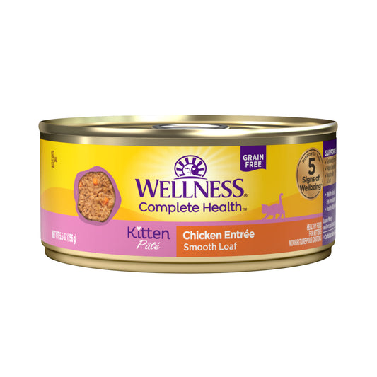 Wellness Complete Health Chicken Pate Grain Free Kitten Canned Cat Food 5.5oz