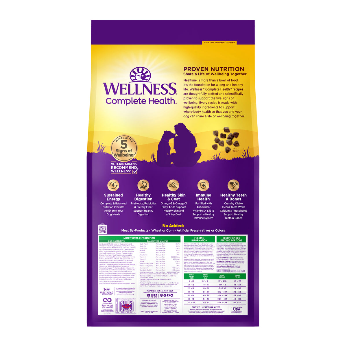 Wellness Complete Health Grain Free Lamb Adult Dry Dog Food 24lb
