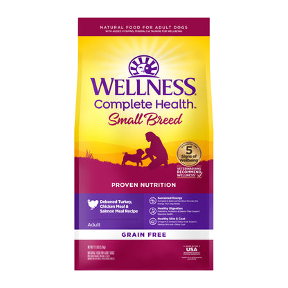 Wellness Complete Health Turkey, Chicken & Salmon Small Breed Adult Grain Free Dry Dog Food
