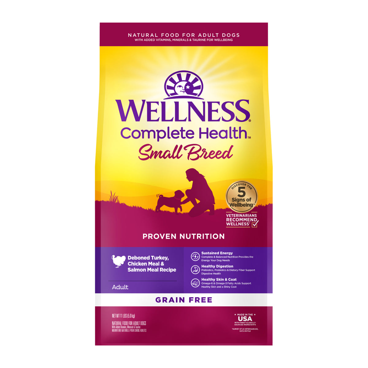 Wellness Complete Health Turkey, Chicken & Salmon Small Breed Adult Grain Free Dry Dog Food