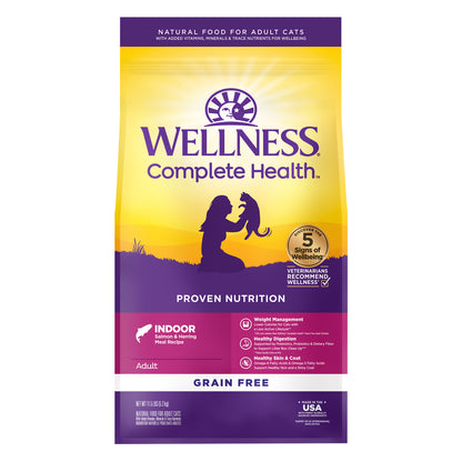 Wellness Complete Health Grain Free Indoor Salmon & Herring Adult Dry Cat Food 11.5lb