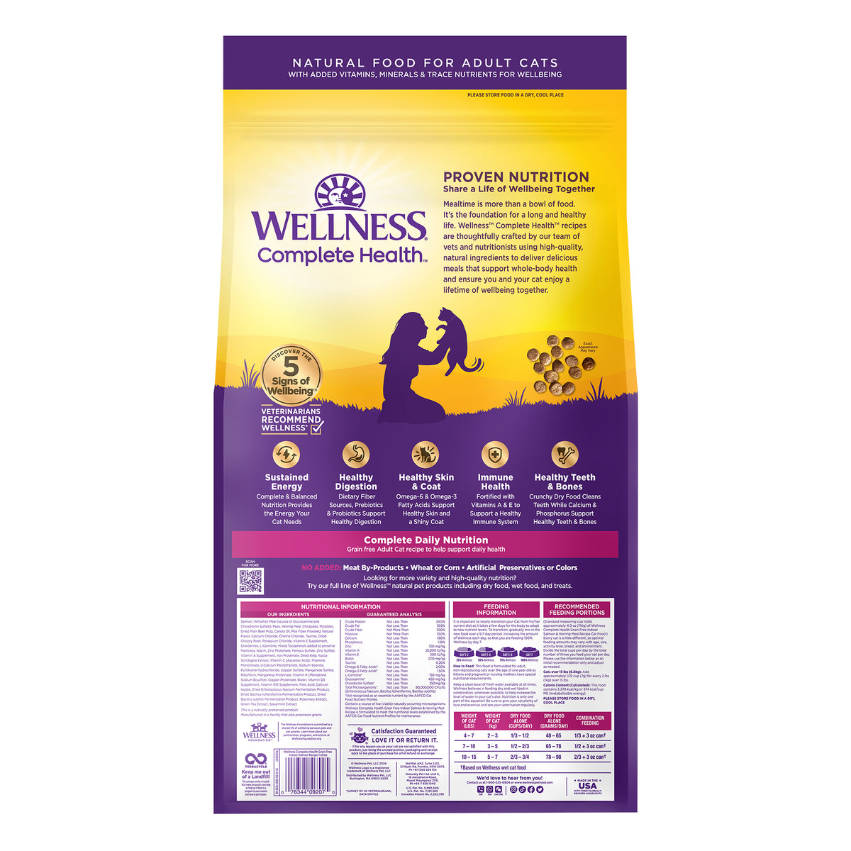 Wellness Complete Health Grain Free Indoor Salmon & Herring Adult Dry Cat Food 11.5lb