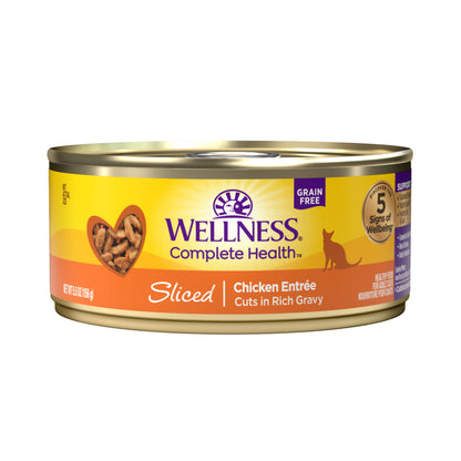 Wellness Complete Health Sliced Chicken Entree Grain Free Canned Cat Food 5.5oz