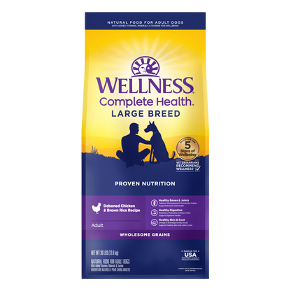 Wellness Complete Health Large Breed Chicken Adult Dry Dog Food 30lb