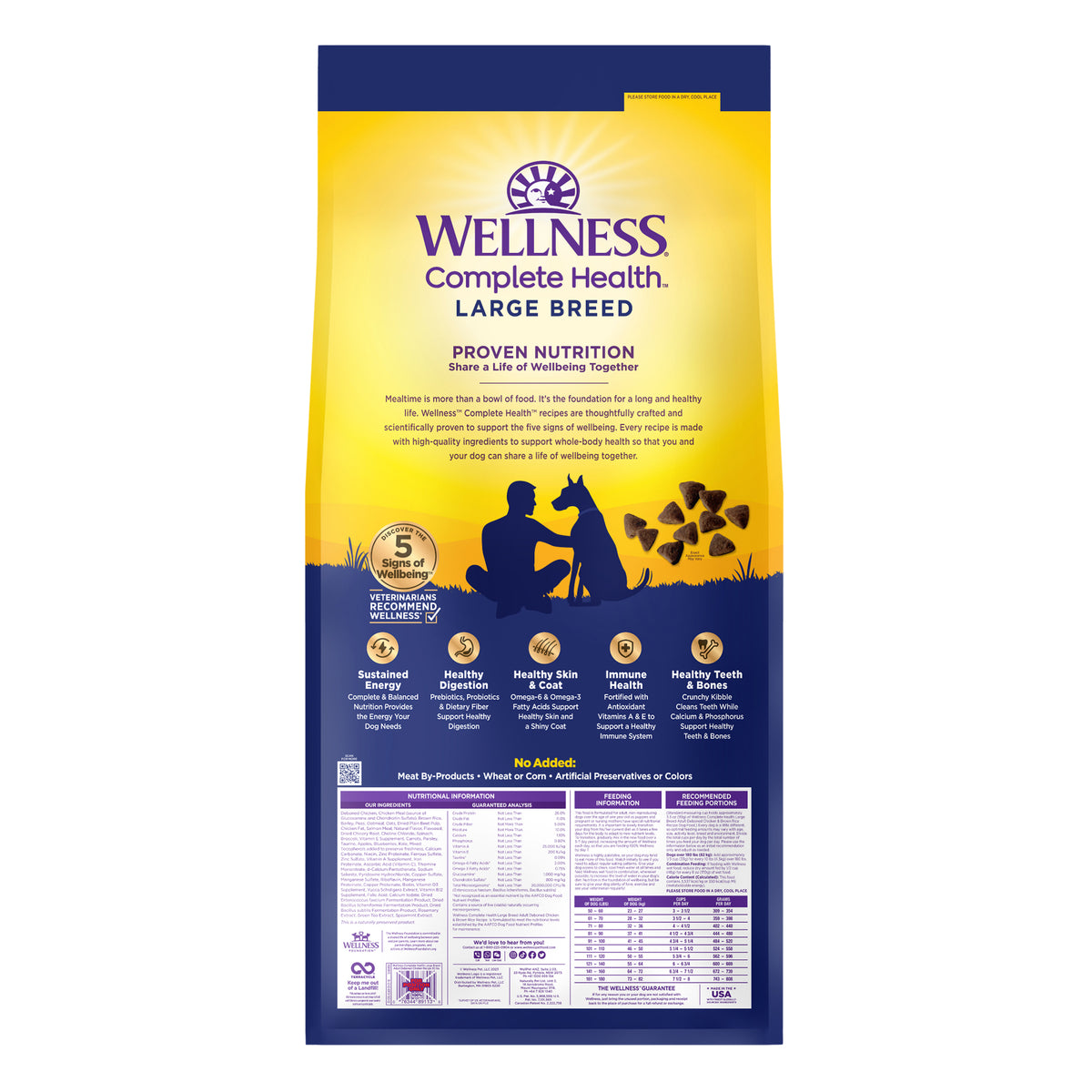 Wellness Complete Health Large Breed Chicken Adult Dry Dog Food 30lb