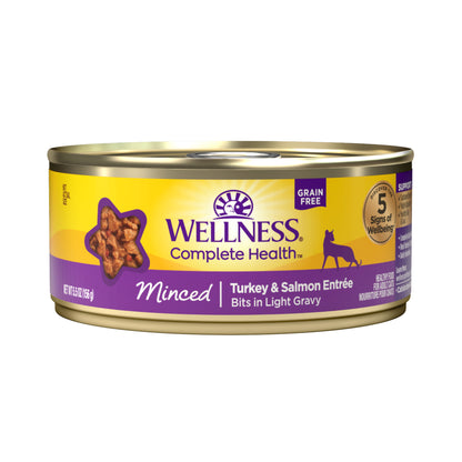 Wellness Complete Health Minced Turkey & Salmon Entree Grain Free Canned Cat Food 5.5oz
