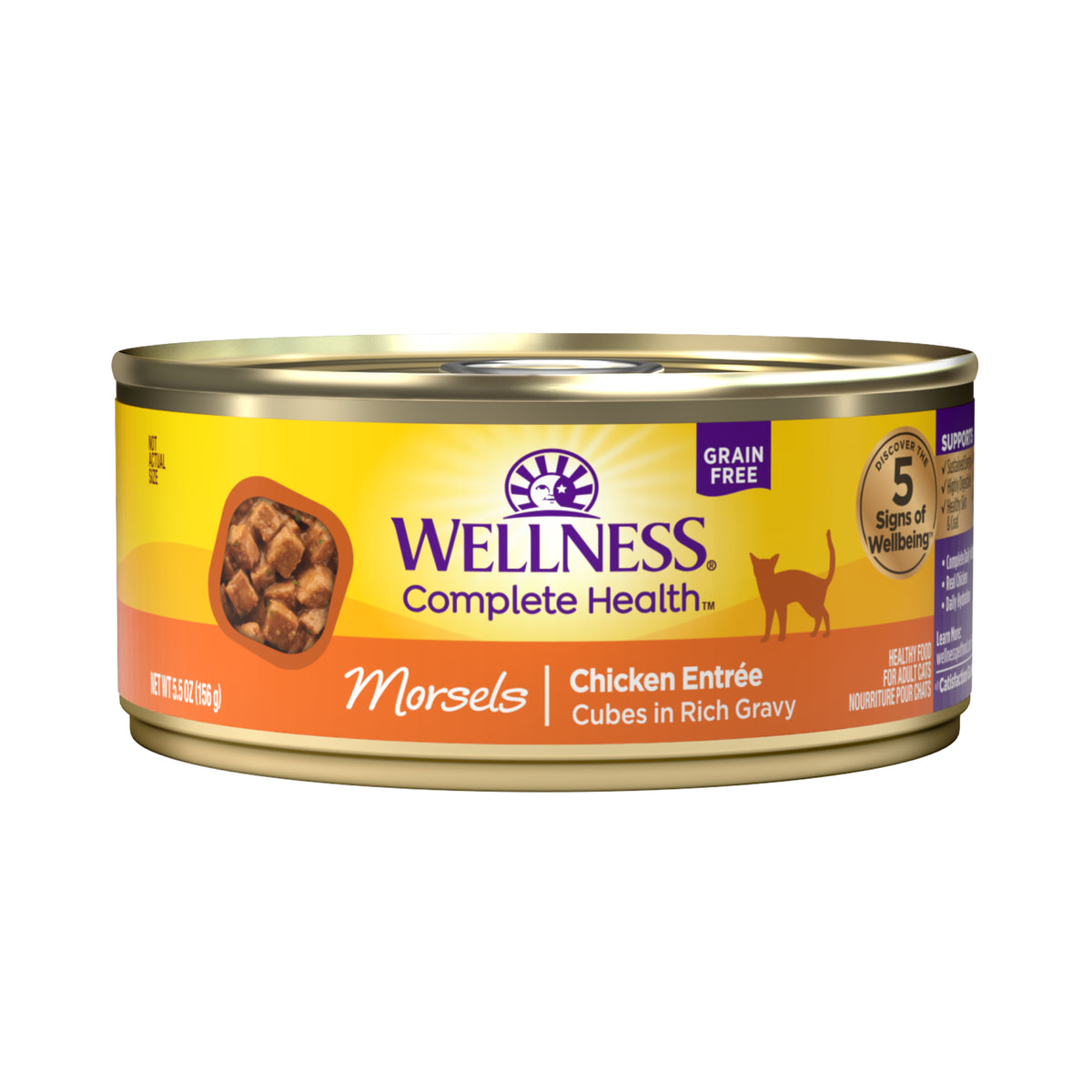 Wellness Complete Health Morsels Cubed Chicken Entree Grain Free Canned Cat Food 5.5oz