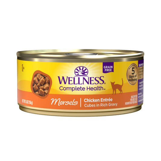 Wellness Complete Health Morsels Cubed Chicken Entree Grain Free Canned Cat Food 5.5oz