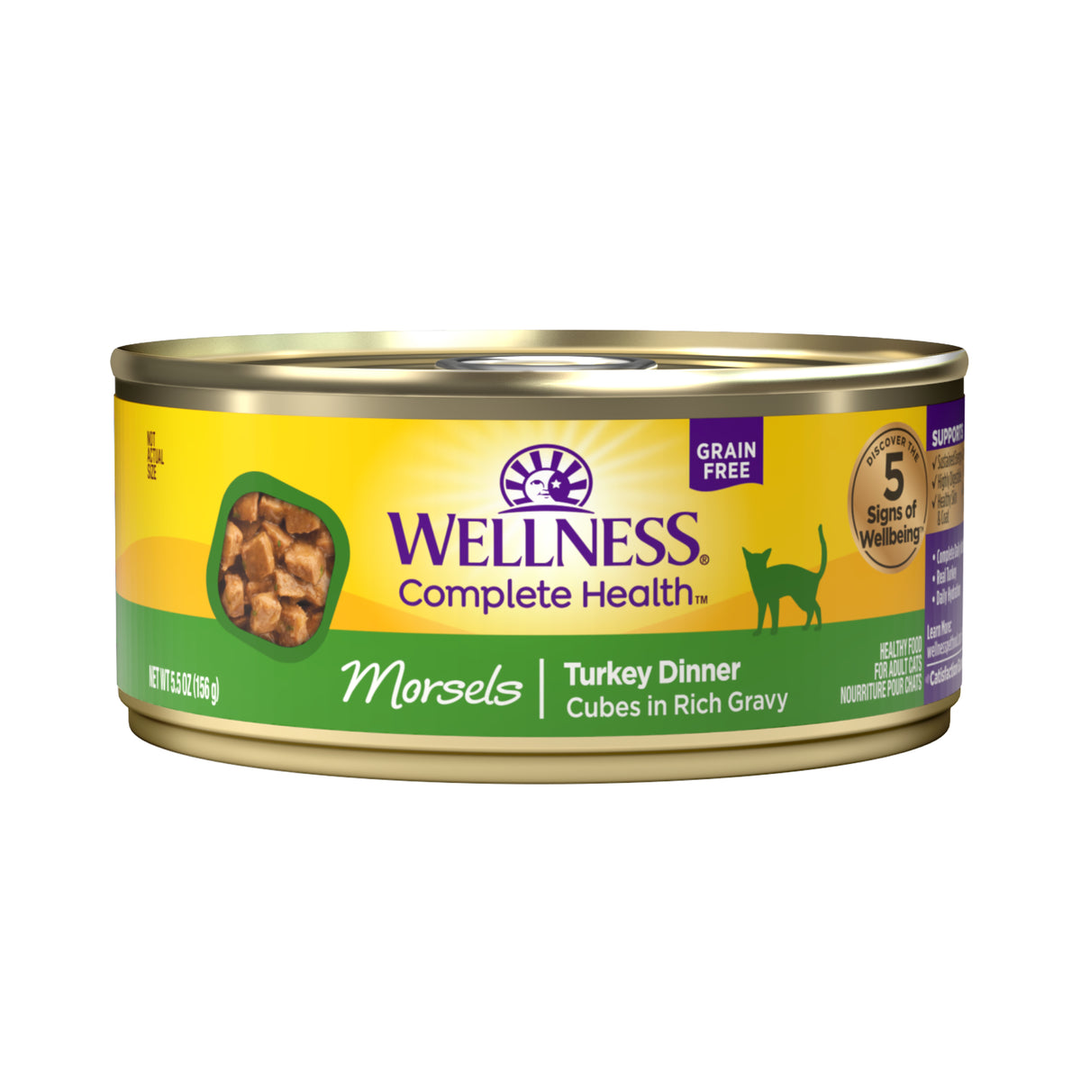 Wellness Complete Health Morsels Cubed Turkey Dinner Grain Free Canned Cat Food 5.5oz