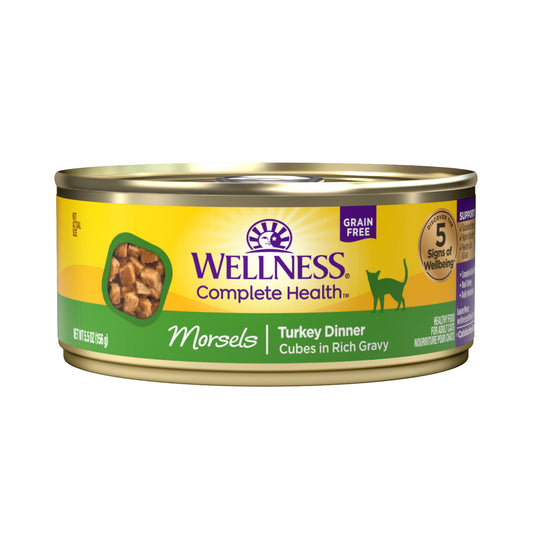 Wellness Complete Health Morsels Cubed Turkey Dinner Grain Free Canned Cat Food 5.5oz