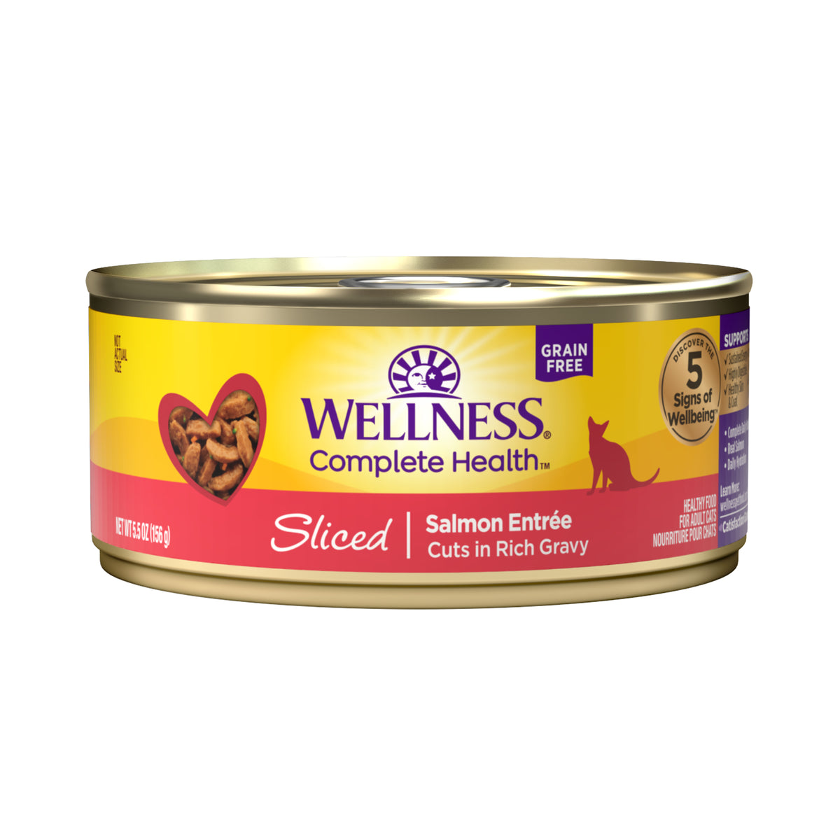 Wellness Complete Health Sliced Salmon Entree Grain Free Canned Cat Food 5.5oz