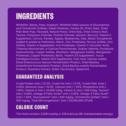 Wellness Complete Health Whitefish & Sweet Potato Poultry Free Adult Dry Dog Food 5LB and 30LB