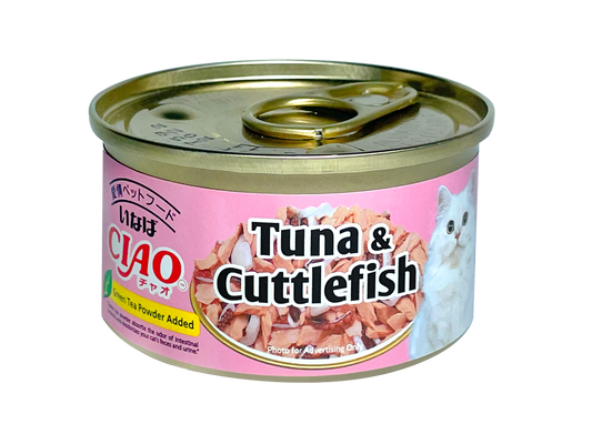CIAO White Meat Skipjack Tuna & Cuttlefish in Jelly Canned Cat Food 75g x 24cans