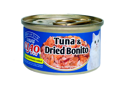 CIAO White Meat Tuna & Dried Bonito in Jelly Canned Cat Food 75g x 24cans