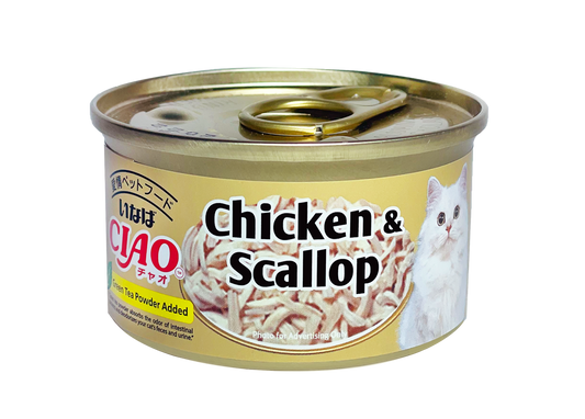 CIAO White Meat Chicken Fillet & Scallop in Jelly Canned Cat Food 75g x 24cans
