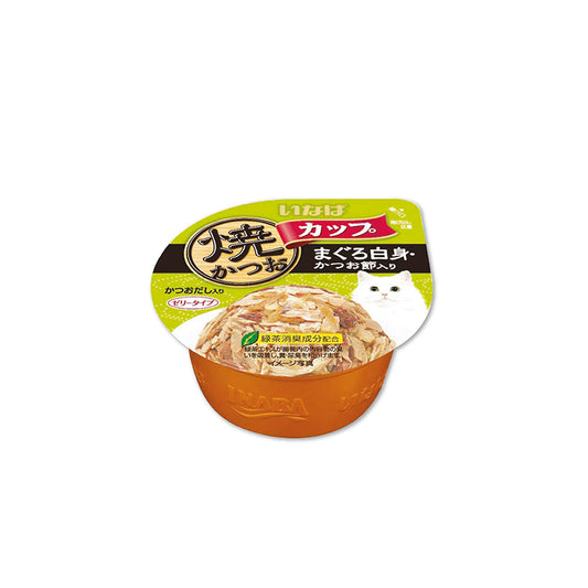 CIAO Grilled Skipjack Tuna in Gravy with White Meat & Dried Bonito Cup Cat Food 80g x 12cups