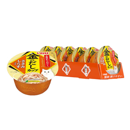 CIAO Kinnodashi Chicken Fillet in Gravy with Shirasu Topping Cup Cat Food 70g x 12cups