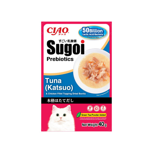 CIAO Sugoi Prebiotics Tuna Katsuo & Chicken Fillet Dried Bonito 40g x 16pouches