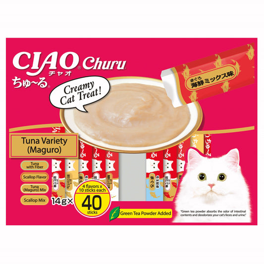 CIAO Churu Tuna & Scallop Jumbo Mix 40 Sticks (10 x 4 Flavours)