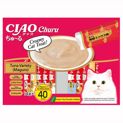 CIAO Churu Tuna & Scallop Jumbo Mix 40 Sticks (10 x 4 Flavours)