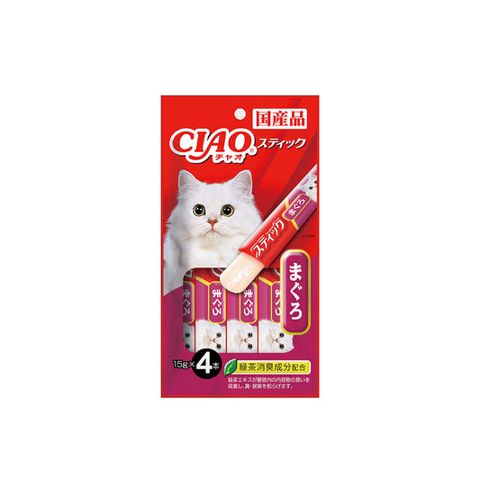CIAO Stick Tuna (Maguro) in Jelly Cat Treats 15g x 4 Sticks (5sets)