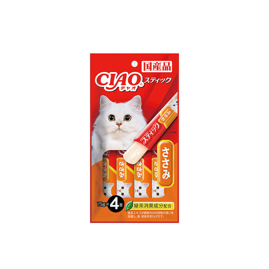CIAO Stick Chicken Fillet in Jelly Cat Treats 15g x 4 Sticks (5sets)