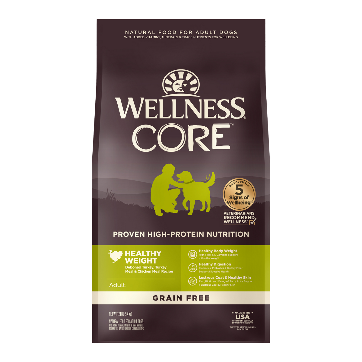 Wellness CORE Healthy Weight Reduced Fat Grain Free Adult Dry Dog Food