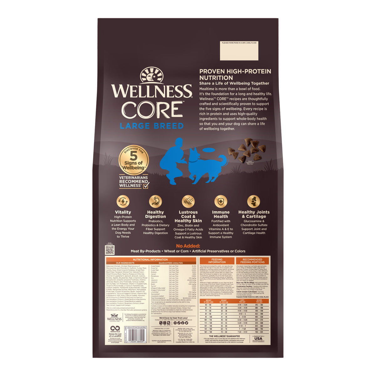 Wellness CORE Grain Free Large Breed Original Adult Dry Dog Food 24LB