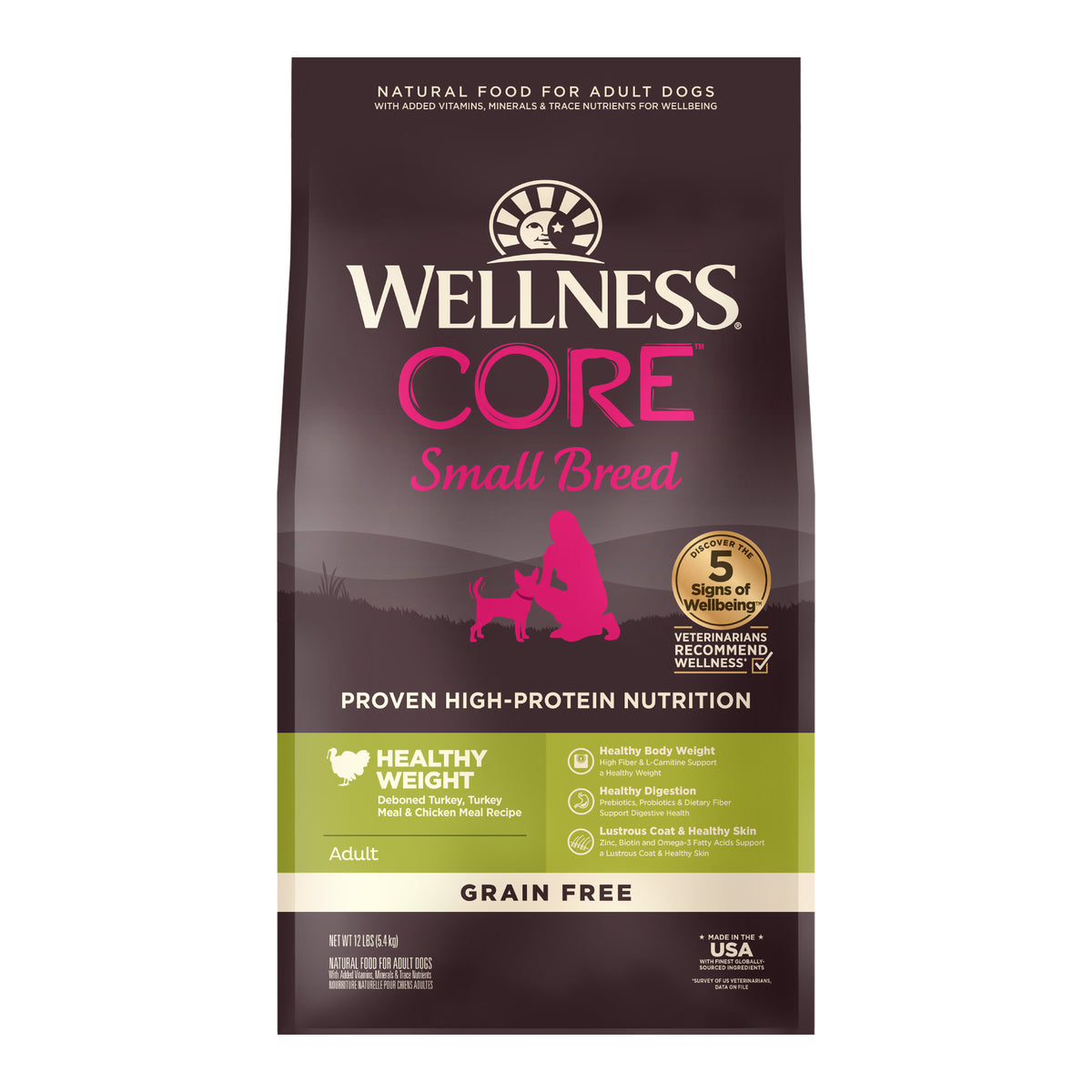 Wellness CORE Grain Free Small Breed Healthy Weight Dry Dog Food