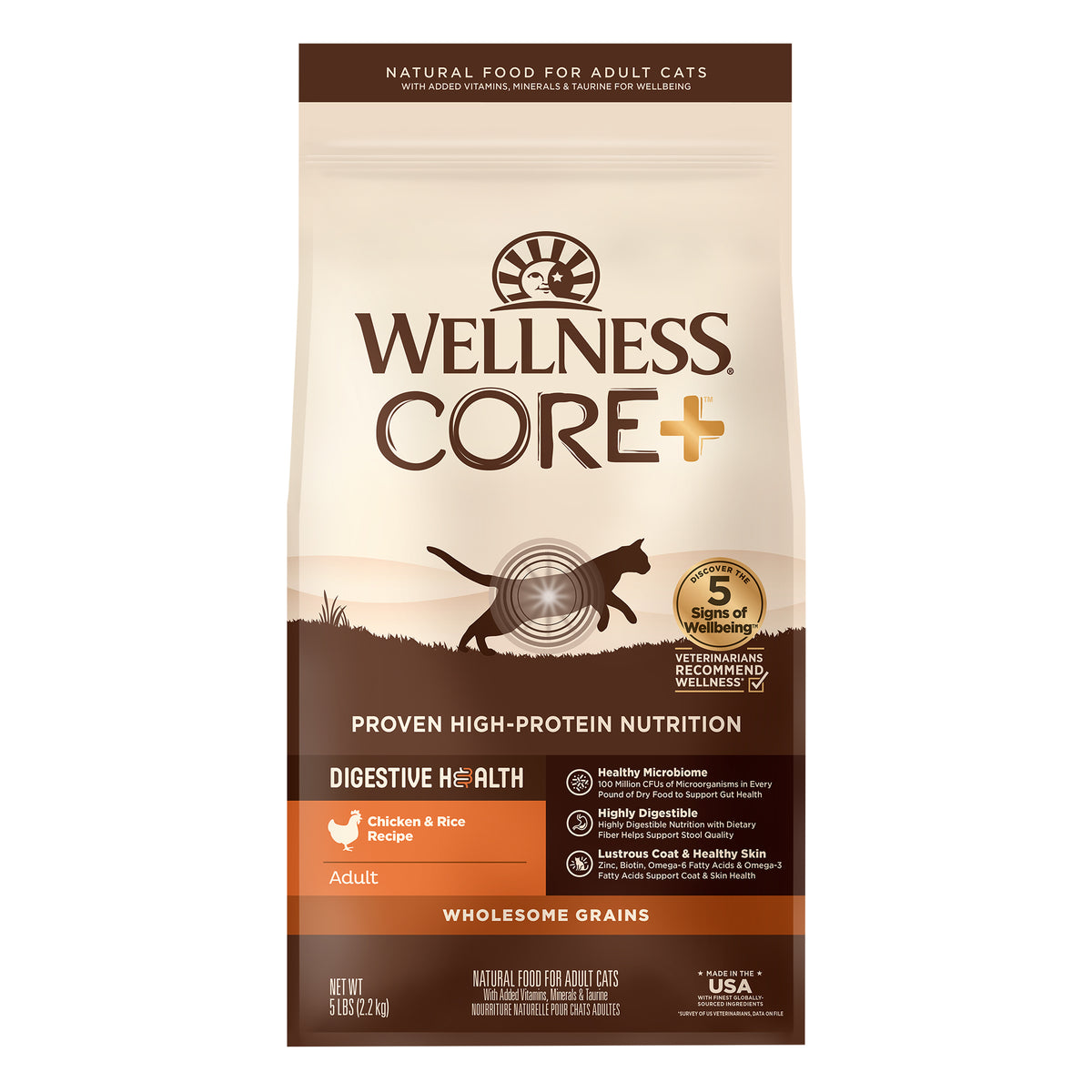 Wellness CORE Digestive Health Chicken & Brown Rice Adult Dry Cat Food