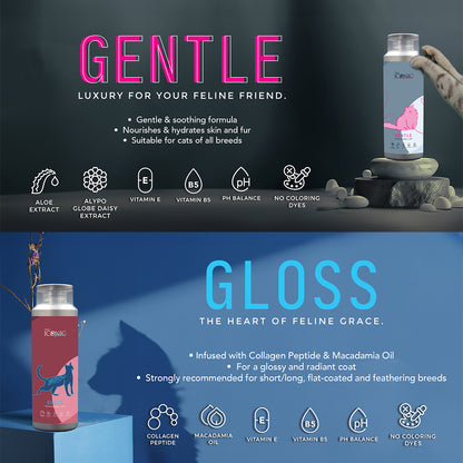 True Iconic Meow Gloss Shampoo for Cats 1 Gallon with Collagen and Shine Care