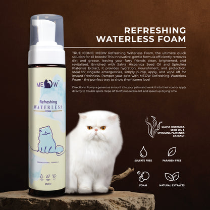 True Iconic Refreshing Waterless Foam for Cats Quick Clean No Rinse 250ml