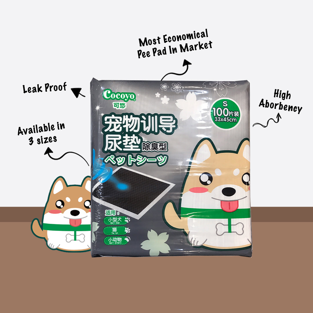 Cocoyo Charcoal Pet Pee Pads 60x90cm (24pcs) – Leak-Proof & Odour Control