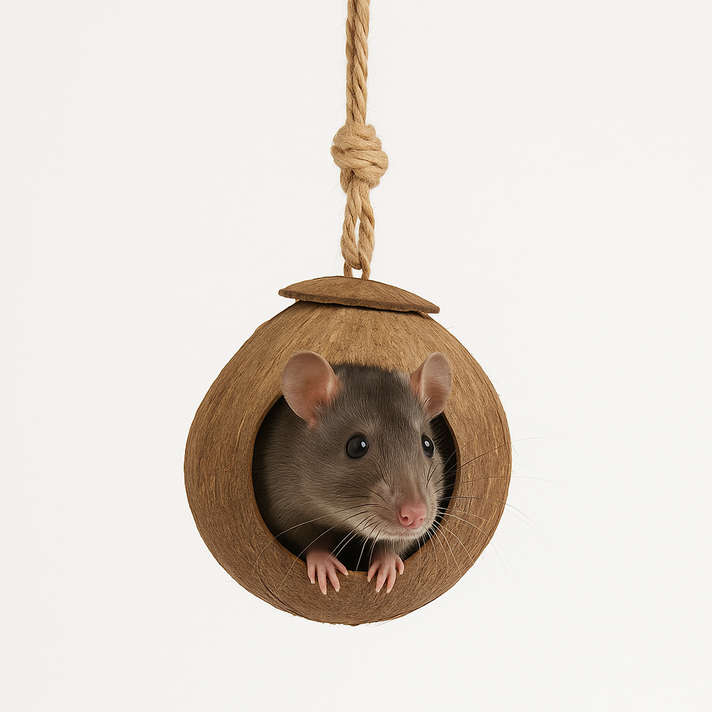 Munchies Natural Coconut Husk Hideout – For Small Pets & Birds