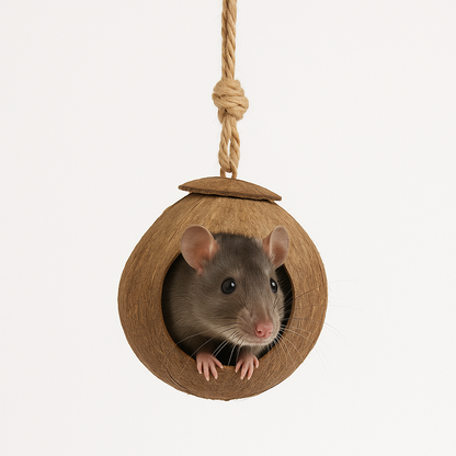 Munchies Natural Coconut Husk Hideout – For Small Pets & Birds