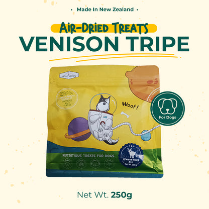 aTwoValley Air-Dried Venison Tripe Treat for Dogs – 45g