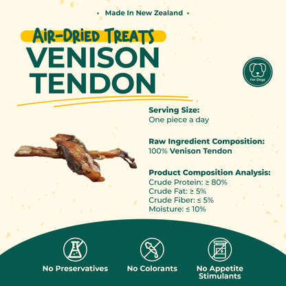 aTwoValley Air-Dried Venison Tendon Dog Chew – 45g